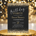 Invitation 13e Parties scintillant d'or noir n'importe quel â<br><div class="desc">Faites scintiller leur anniversaire officiel d'ado avec cette 13e Parties scintillant d'or noir N'importe quel âge Invitation anniversaire! Conçue avec un arrière - plan noir audacieux et des détails chatoyants de la parties scintillant en or, cette invitation est parfaite pour célébrer un 13ème anniversaire élégant et inoubliable. Entièrement modifiable, vous...</div>