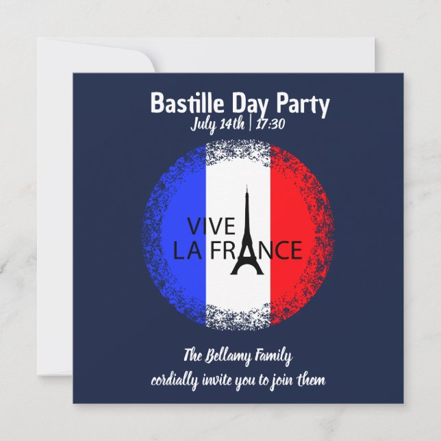 Invitation 14 juillet Fête du 14 juillet (Devant)