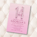 Invitation 14e anniversaire Diamants roses<br><div class="desc">Quand les diamants sont le BFF de votre fille, et le rose est son amour de vie, ce design d'anniversaire en diamant rose est le seul pour elle. Avec un élégant texte Art nouveau garni de diamants, ce design est joli, élégant et féminin, tout comme elle. Les couleurs rose rose...</div>