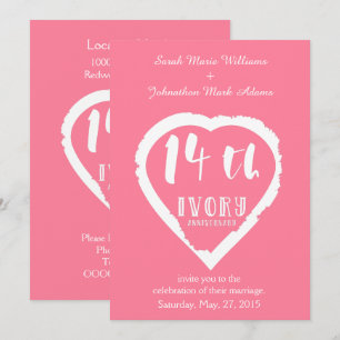 Invitation 14e anniversaire du Mariage ivoire traditionnel