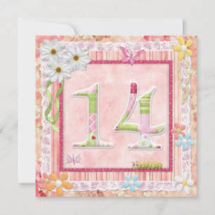 Invitation 14ème anniversaire style scrapbooking