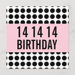Invitation 14ème Pois A14A de modèle de fête d'anniversaire