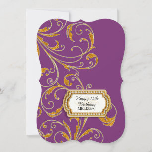 Invitation 15E Anniversaire de la fête Glam Old Hollywood Reg