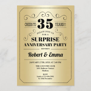 Invitation 15e anniversaire de la Surprise - Black Gold