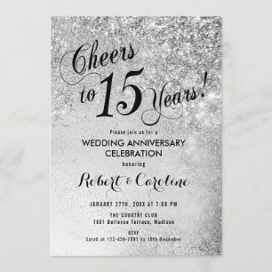 Invitation 15e Anniversaire de Mariage Argent