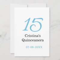 15e anniversaire de quinceanera bleu noir lettre n