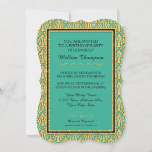 Invitation 15E Anniversaire Fête Glam Gatsby Style Gatsby