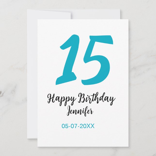 Invitation 15e anniversaire quiencenera ajouter date année te (Devant)