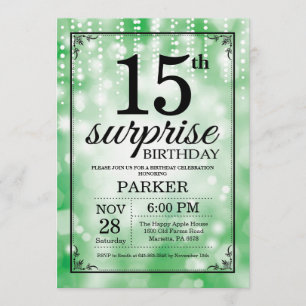 Invitation 15e anniversaire surprise Parties scint
