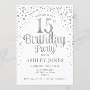 Invitation 15e anniversaire - White & Silver
