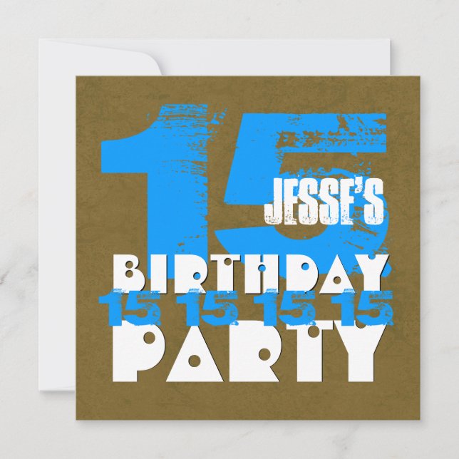 Invitation 15e fête d'anniversaire 15 ans Grunge Z15A (Devant)