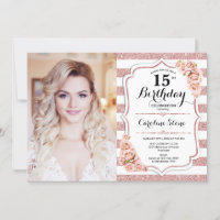 15ème anniversaire avec photo - Rose Gold White