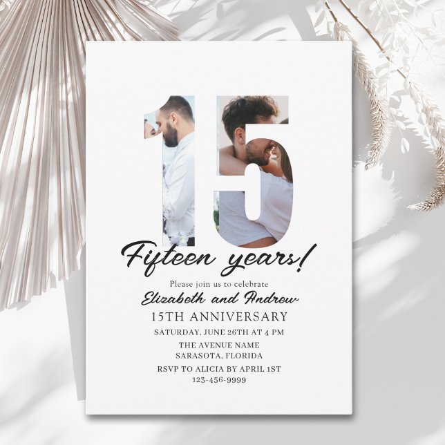 Invitation 15th Anniversary with Photo Minimalist (Créateur téléchargé)