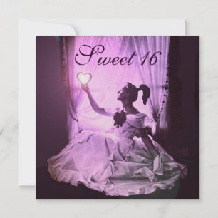 INVITATION 16 FÊTE D'ANNIVERSAIRE SUCRE, PURPLE ROSE DOMMASQU