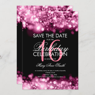 Invitation 16e anniversaire de la fête "Save The Date" Rose G