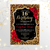 16e anniversaire - Empreinte de léopard de Red Ros