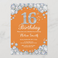 16e anniversaire Orange et Silver Diamond