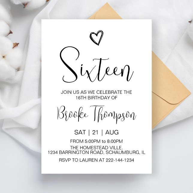 Invitation 16e fête d'anniversaire 16 ans Anniversaire Garçon (Créateur téléchargé)