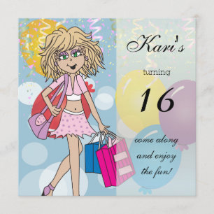 Invitation 16e Fille Anniversaire
