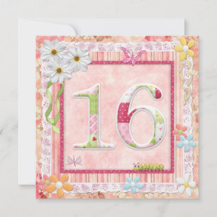 Invitation 16ème anniversaire style scrapbooking