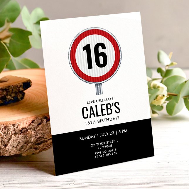 Invitation 16th Birthday Speed Limit Sign - ANY AGE (Créateur téléchargé)
