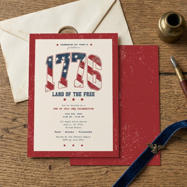Invitation 1776 4th of July Independence Day BBQ Party (Créateur téléchargé)