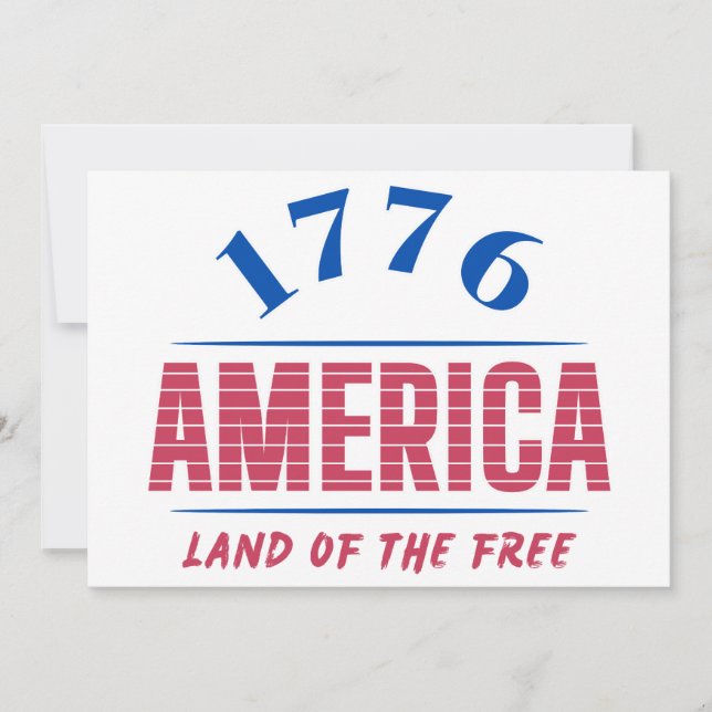 INVITATION 1776 AMÉRIQUE TERRE DE LIBERTÉ   (Devant)