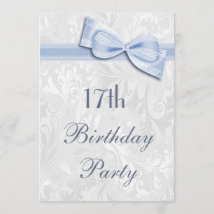 Invitation 17e anniversaire Damask et Faux Bow