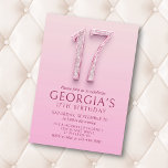 Invitation 17e anniversaire Diamants roses<br><div class="desc">Quand les diamants sont le BFF de votre fille, et le rose est son amour de vie, ce design d'anniversaire en diamant rose est le seul pour elle. Avec un élégant texte Art nouveau garni de diamants, ce design est joli, élégant et féminin, tout comme elle. Les couleurs rose rose...</div>