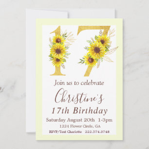 Invitation 17e anniversaire du tournesol