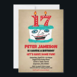 Invitation 17e anniversaire Funny Cake Mens Décont<br><div class="desc">Un drôle de gâteau d'anniversaire de dessin animé 17ème invitation pour un adolescent ou des filles,  aussi!</div>