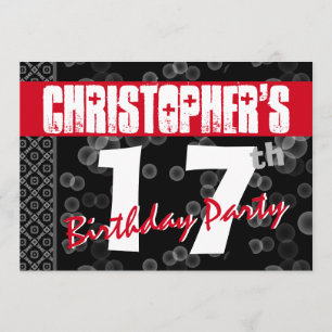 Invitation 17e Anniversaire Grunge Texte Pour Lim A08