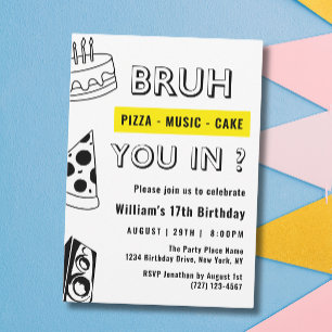 Invitation 17e Bruh, vous êtes un adolescent garçon drôle d'a