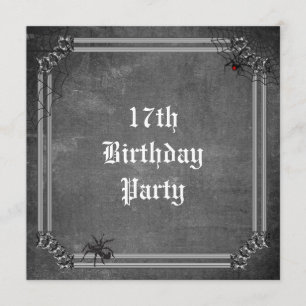 Invitation 17ème anniversaire éffrayant de Halloween