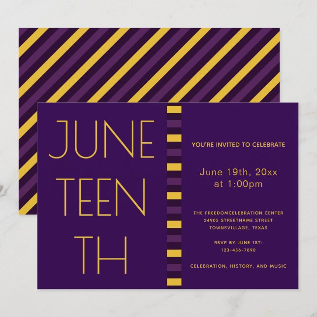 Invitation 17ème Fête de la Liberté Jaune violet (Devant / Derrière)