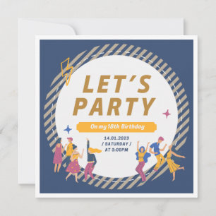Invitation 18 et se sentir en vie : fête d'anniversaire