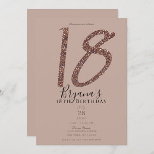Invitation 18e 18 Anniversaire Rose rose Blush Parties scinti