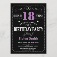 18e anniversaire Chalet violet et noir