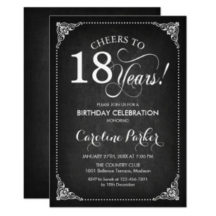 Invitations Faire Part Cartes Anniversaire 18 Ans Zazzle Fr