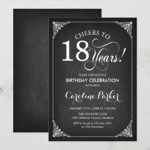 Invitations Faire Part Cartes Anniversaire 18 Ans Zazzle Fr