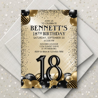 Invitation 18e anniversaire des ballons d'or noir
