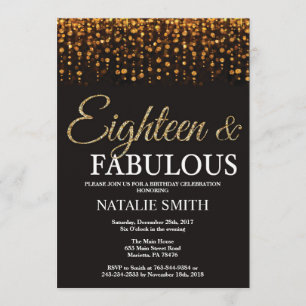 Invitation 18e anniversaire Dix-huit et fabuleuse Parties sci