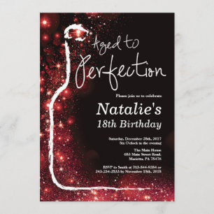 Invitation 18e Anniversaire du vin à la Parties scintillant r