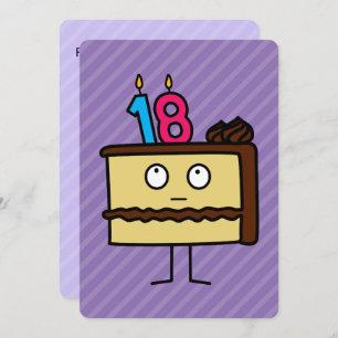 Invitation 18e anniversaire gâteau aux bougies