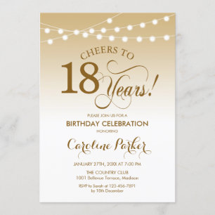 Invitation 18e anniversaire - Gold White