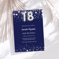 18e anniversaire marine bleu argent étoiles