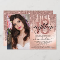 18e anniversaire Rose Gold Foil & Parties scintill