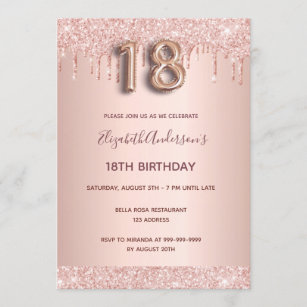 Invitations Faire Part Cartes Anniversaire 18 Ans Zazzle