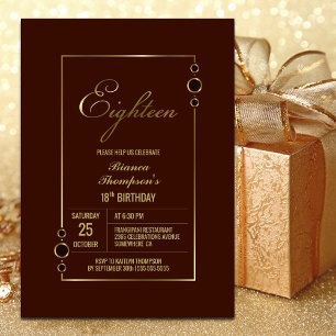 Invitation 18e anniversaire Terracotta avec Gold Frame Party