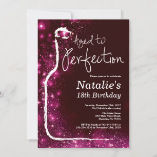 Invitation 18e Anniversaire Vin Vieilli à la Perfection Paill